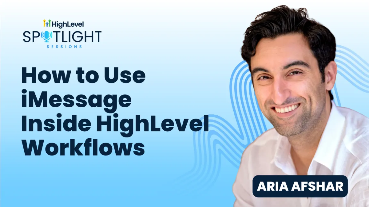 Blooio co-founders on the HighLevel Spotlight Session discussing how to send iMessage inside HighLevel workflows