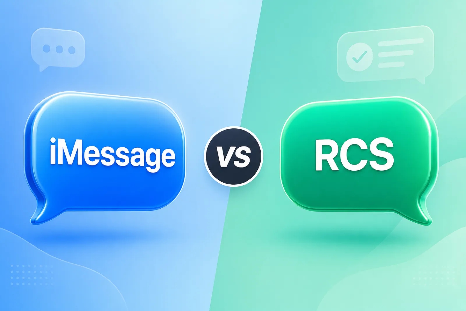 iMessage blue bubble next to an RCS green bubble
