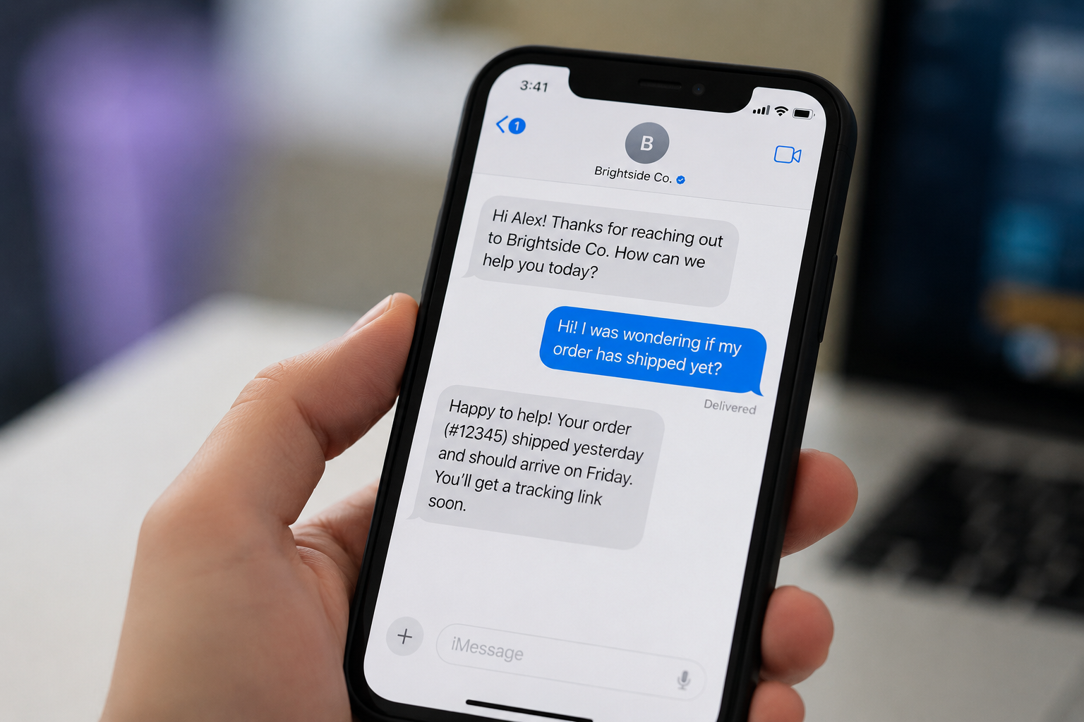 Texting a chat bot